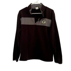 NFL greenbay packers gray and black half zip fleece sweater casual comfortable